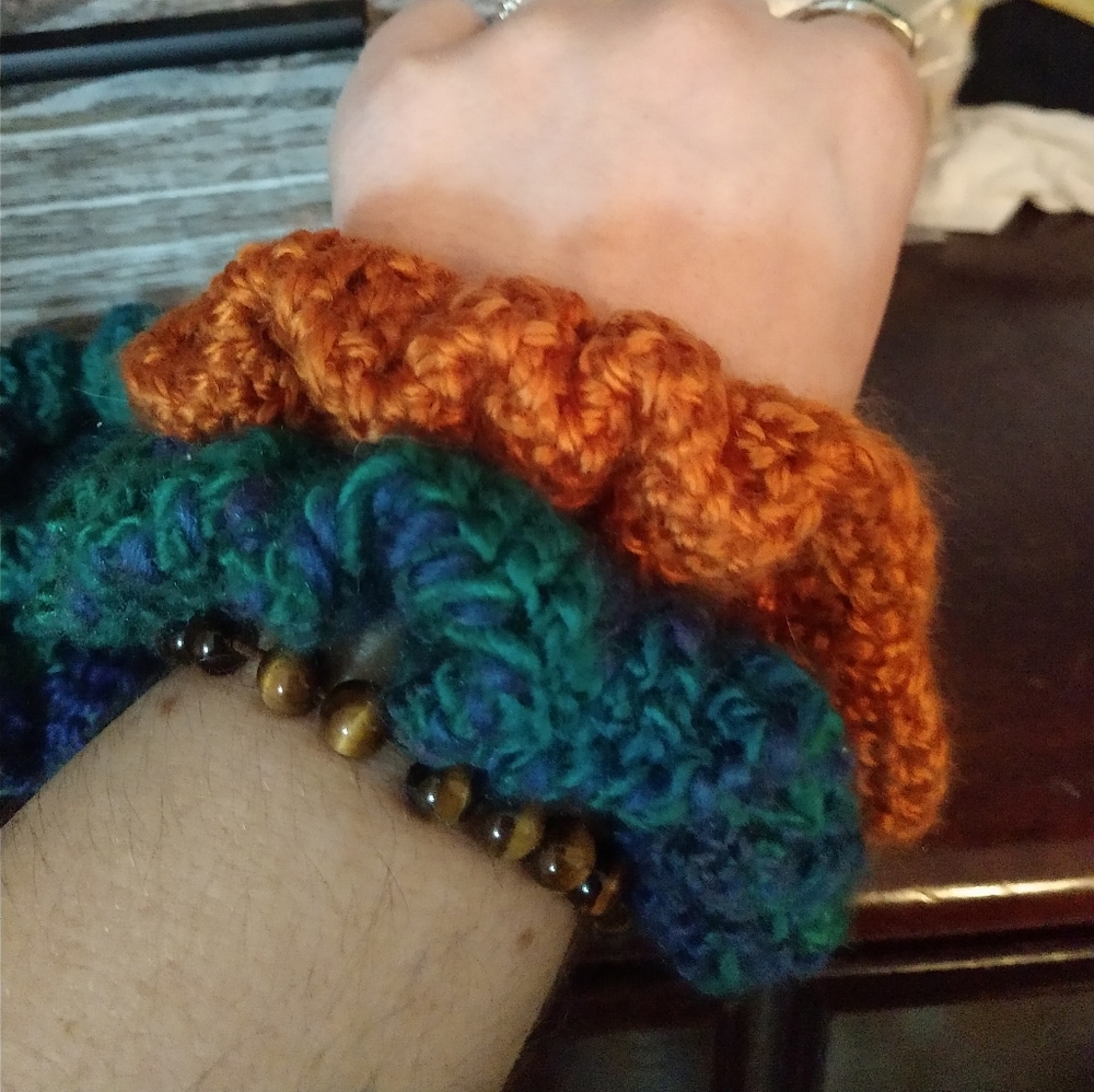 Treble crochet scrunchies